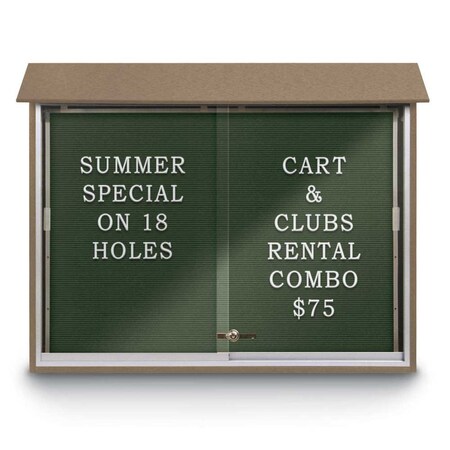 United Visual Products Indoor Enclosed Combo Board, 42"x32", Bronze Frame/Black Porc & Pumice UVCB4232BZ-BLKPORC-PUMICE